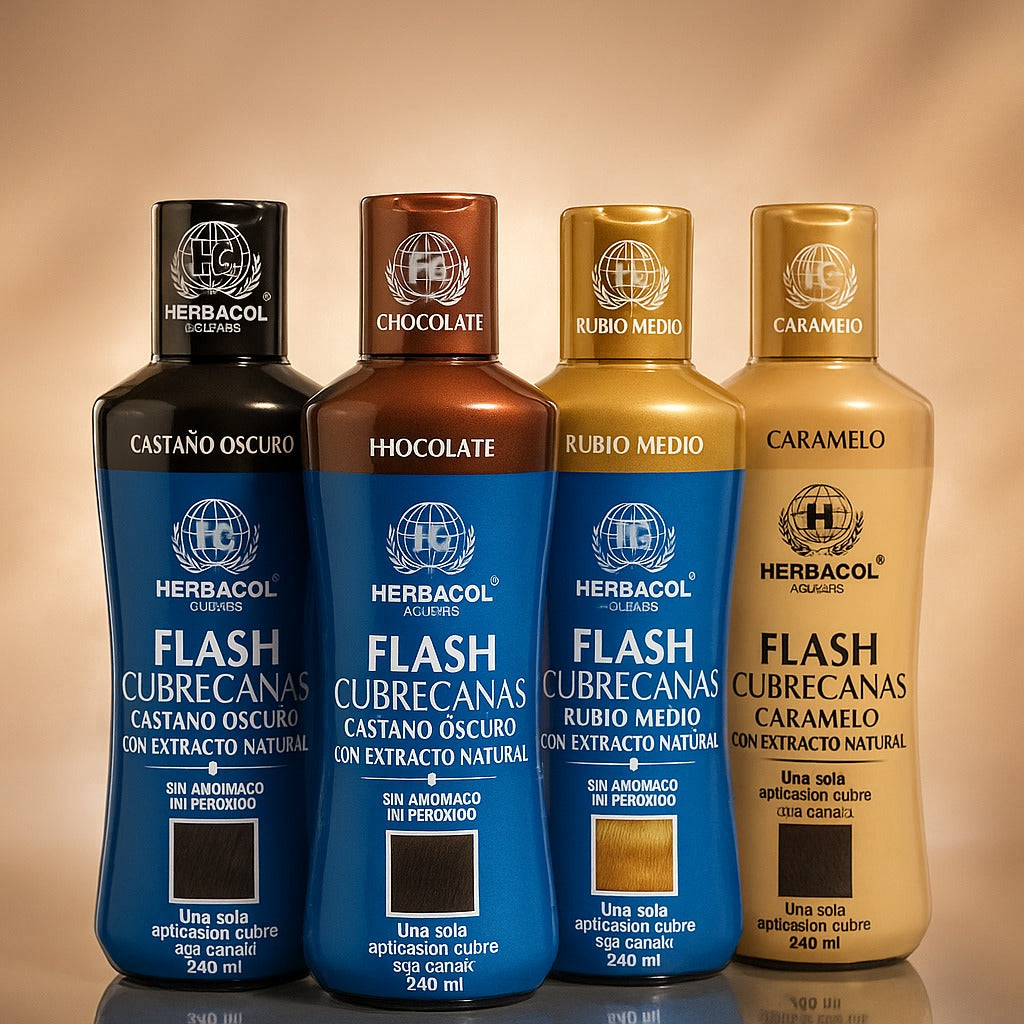 Flash Cubre Canas™ – Fórmula Herbal Cubre Canas | Rejuvenece tu cabello cubriendo canas en 1 hora