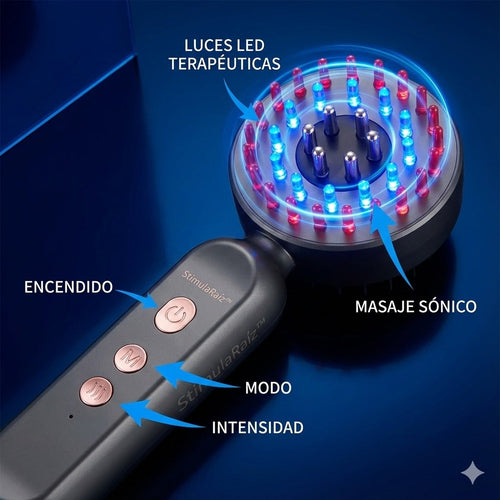 StimulaRaíz™ | Peine Masajeador Capilar LED | Masajea y estimula raíces en 24h